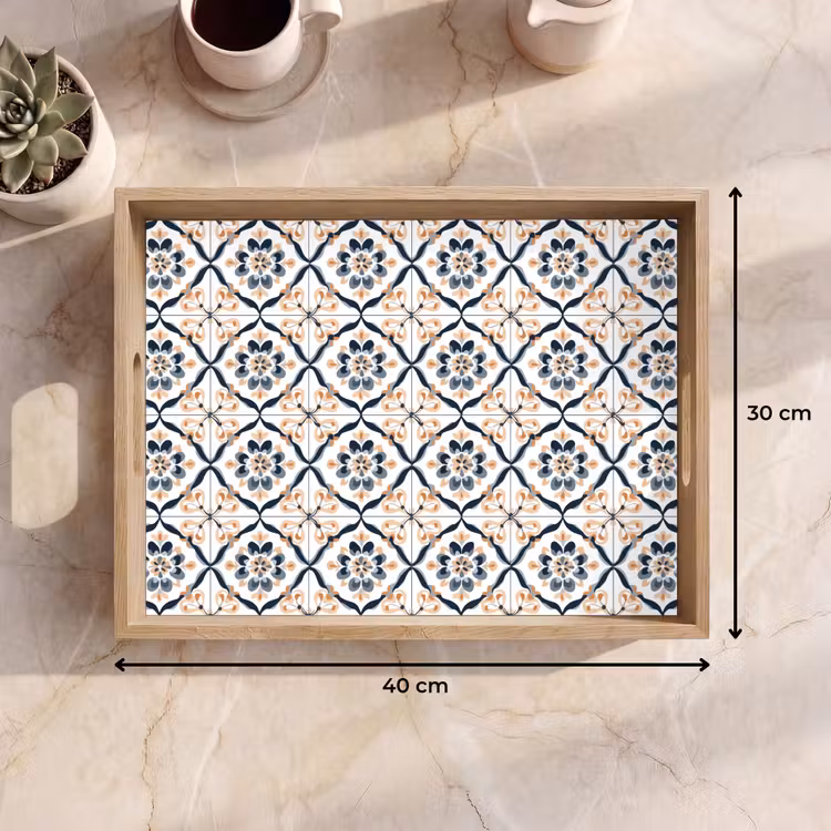 Plateau - Forme de feuille - Motif - Coloré — 7