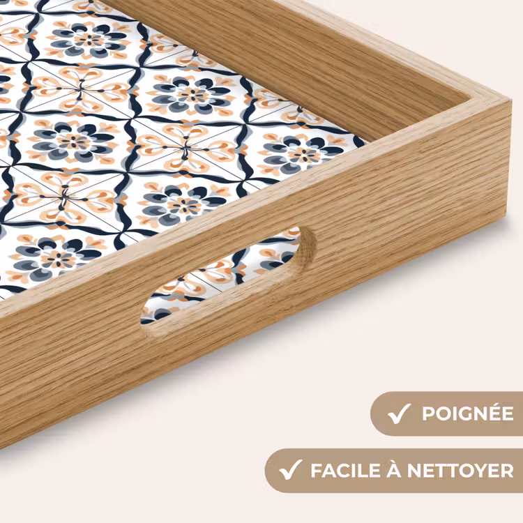 Plateau - Forme de feuille - Motif - Coloré — 8