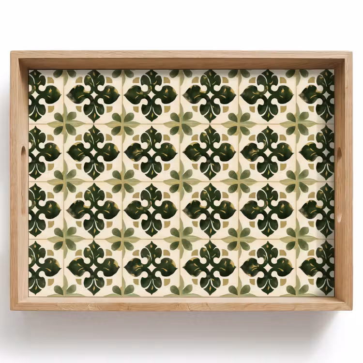 Plateau - Motif - Carrelage - Vert — 1