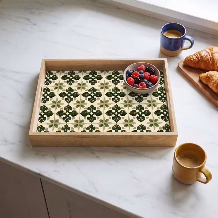 Plateau - Motif - Carrelage - Vert — 3