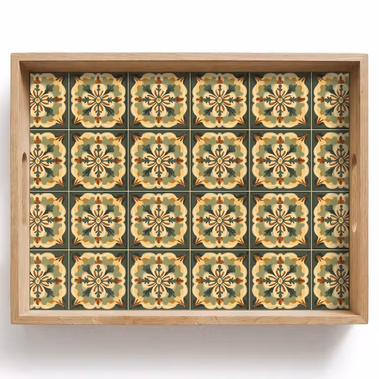 Plateau - Ornement - Motif - Vert — 1