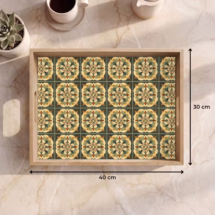 Plateau - Ornement - Motif - Vert — 7