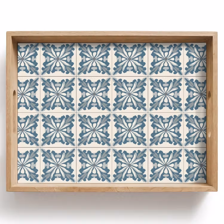 Plateau - Motif - Carrelage - Bleu — 1