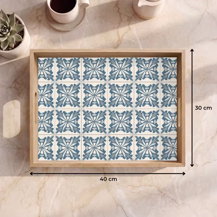 Plateau - Motif - Carrelage - Bleu — 7