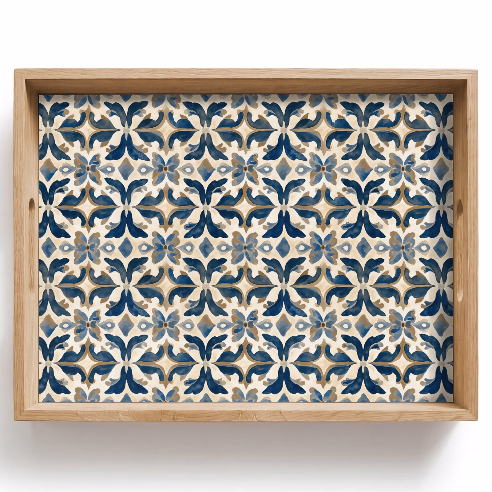 Plateau - Carrelage - Motif - Bleu - Beige — 1