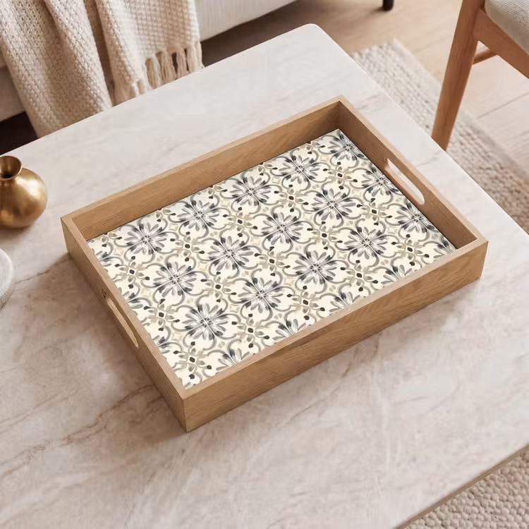 Plateau - Floral - à motifs - coloré — 2