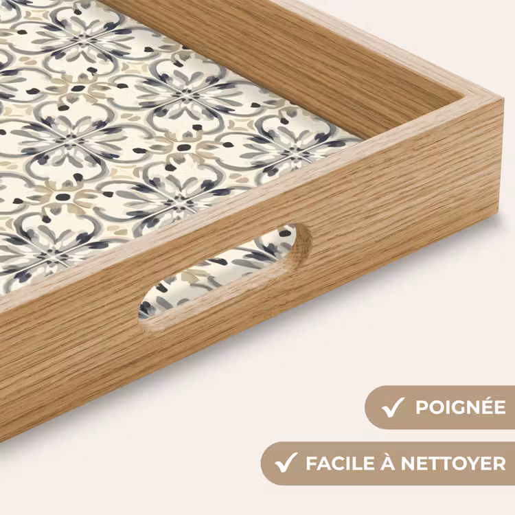 Plateau - Floral - à motifs - coloré — 8