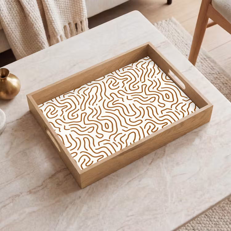 Plateau - Minimaliste - Motif - Terracotta — 2