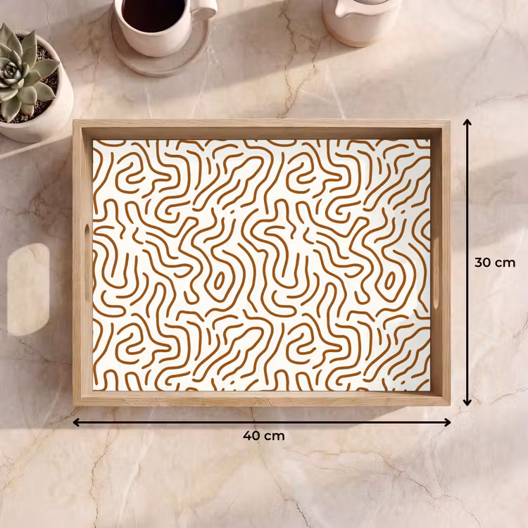 Plateau - Minimaliste - Motif - Terracotta — 7
