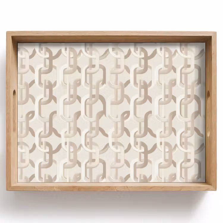 Plateau - Motif - Abstrait - Beige — 1