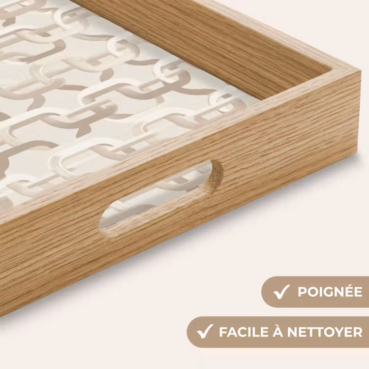 Plateau - Motif - Abstrait - Beige — 8