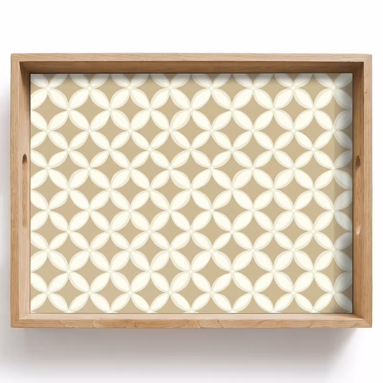 Plateau - Symétrique - Motif - Beige — 1