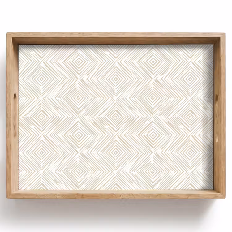 Plateau - Abstrait - Diamants - Beige — 1