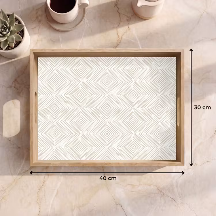 Plateau - Abstrait - Diamants - Beige — 7