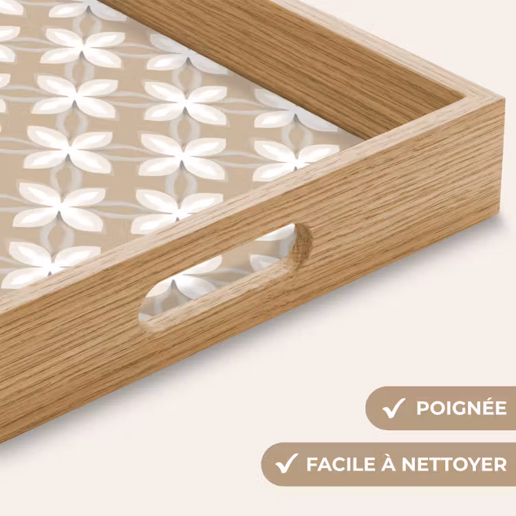 Plateau - Motif - Symétrique - Beige — 8
