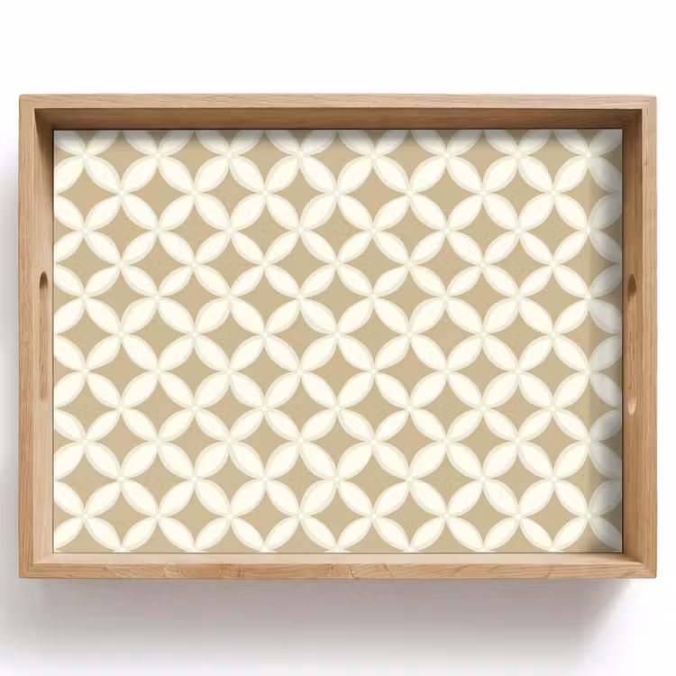 Plateau - Symétrique - Motif - Beige — 1