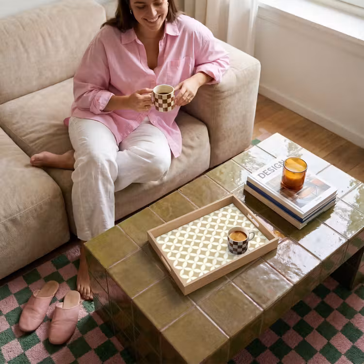 Plateau - Symétrique - Motif - Beige — 4