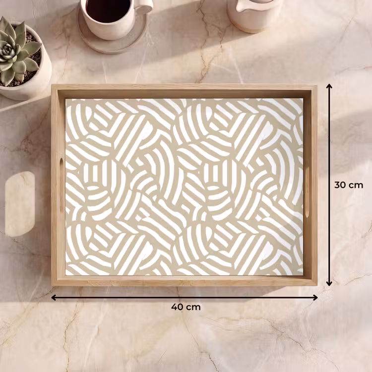 Plateau - Abstrait - Moderne - Beige — 7
