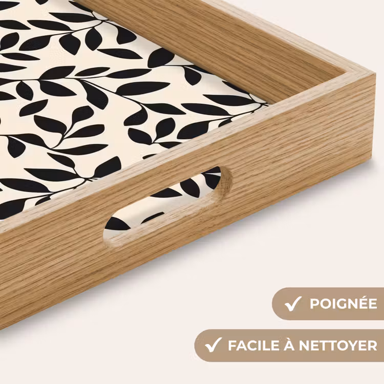 Plateau - Elégant - Motif - Noir - Beige — 8