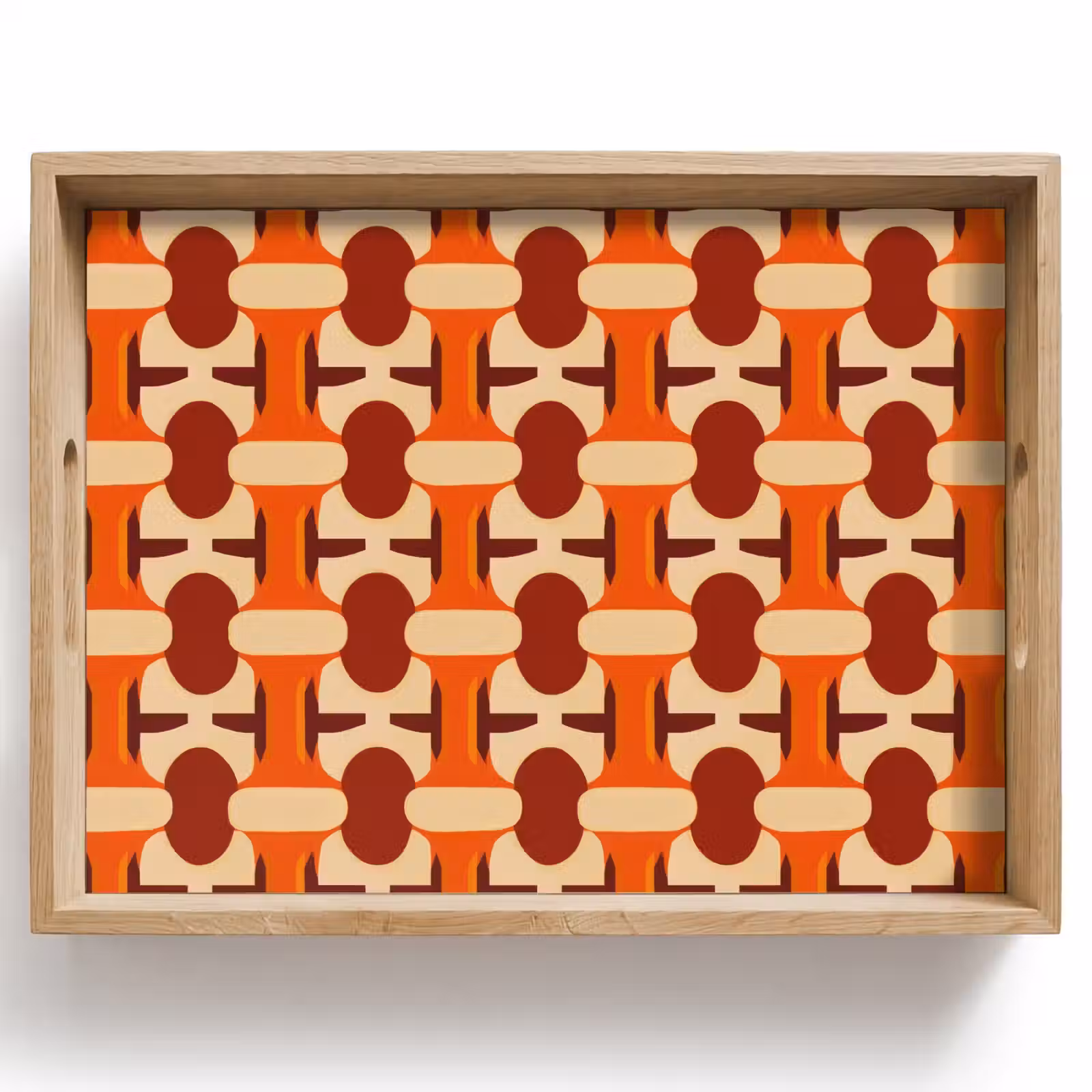 Plateau - Géométrique - Rétro - Orange — 1