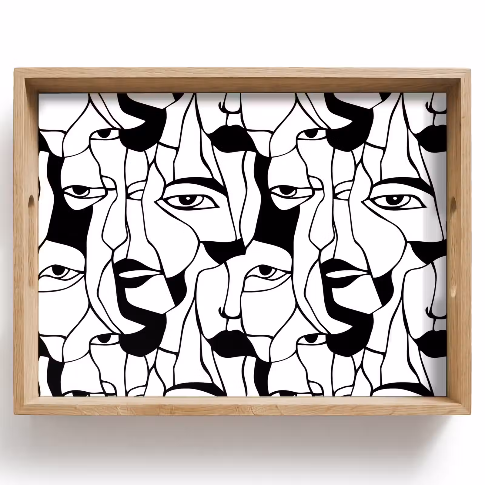 Plateau - Lignes - Visages - Noir - Blanc — 1
