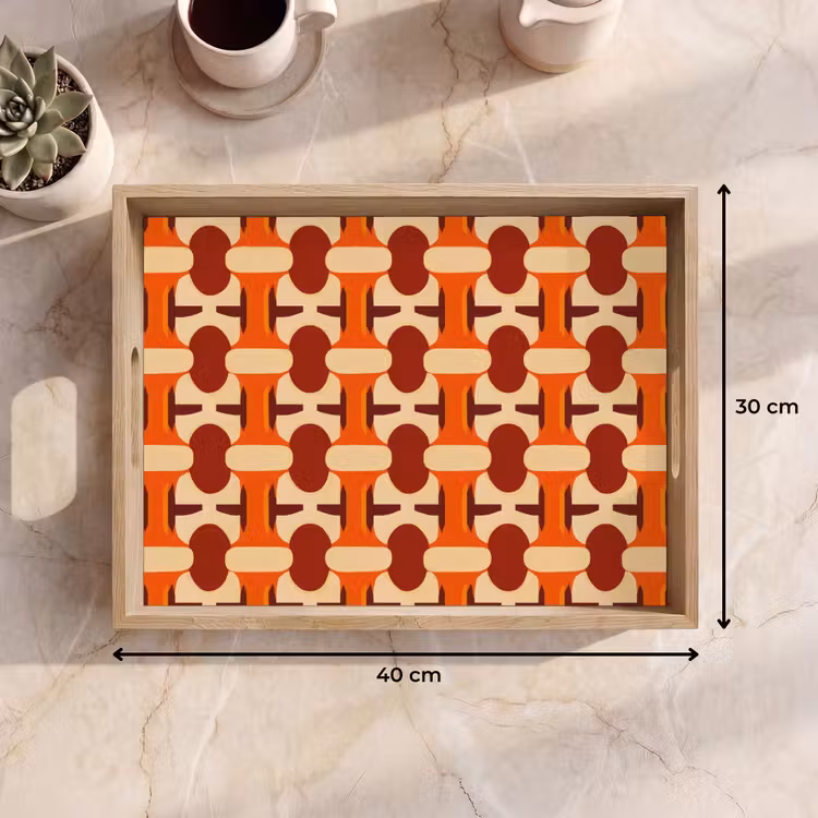 Plateau - Géométrique - Rétro - Orange — 7
