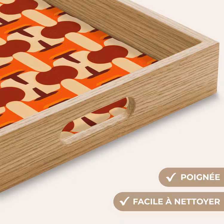 Plateau - Géométrique - Rétro - Orange — 8