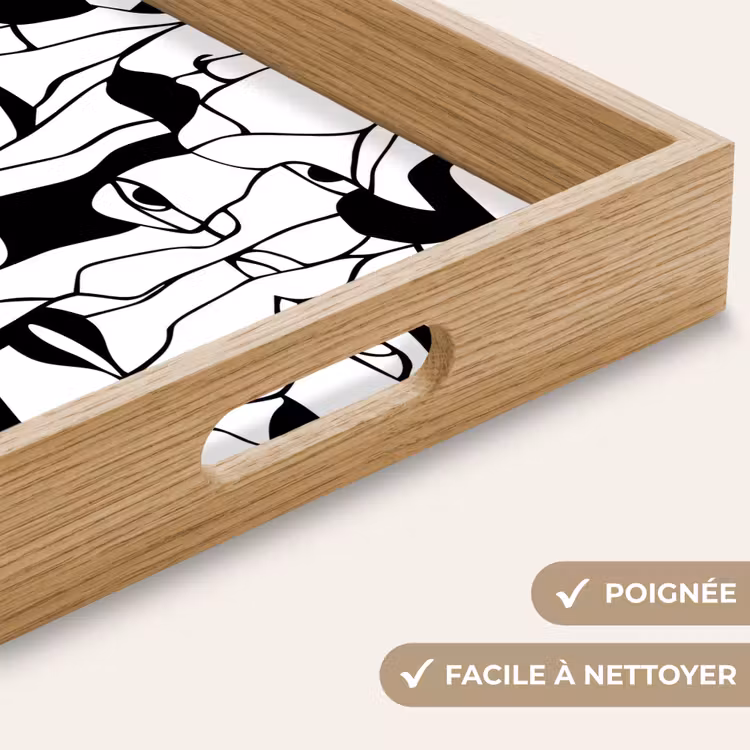 Plateau - Lignes - Visages - Noir - Blanc — 8
