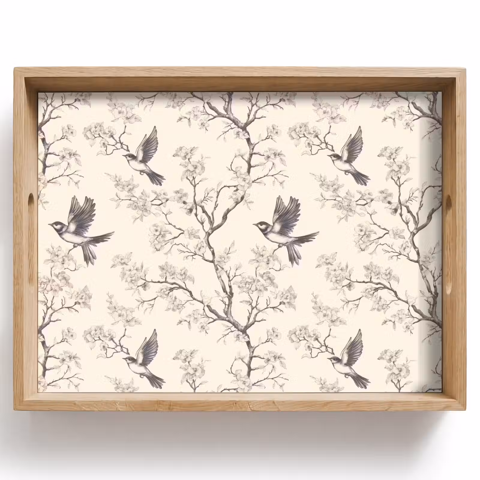 Plateau - Branches - Oiseaux - Beige — 1