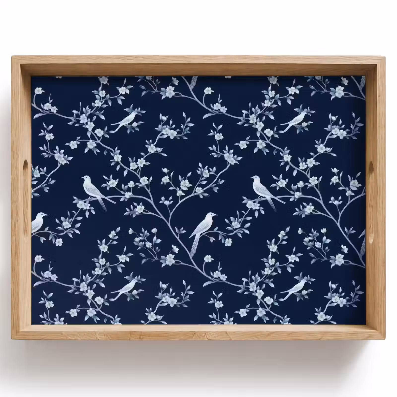Plateau - Graphique - Branche fleurie - Bleu — 1