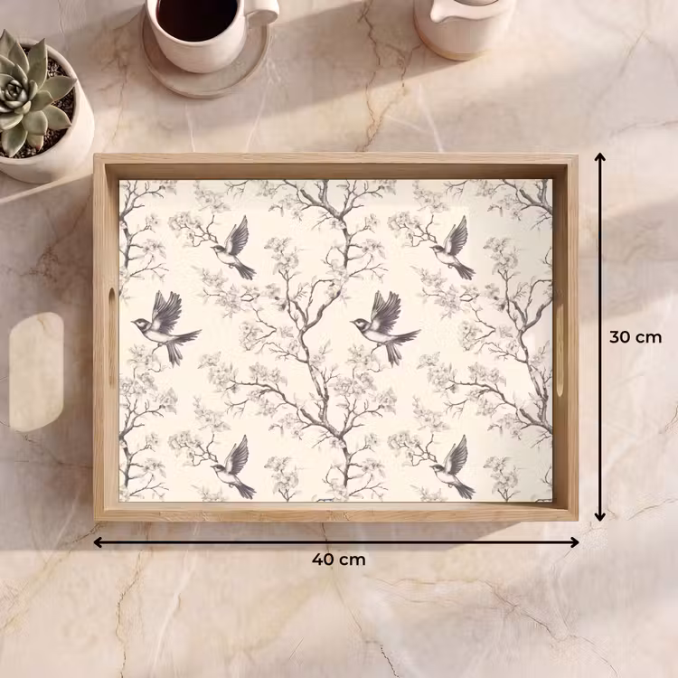 Plateau - Branches - Oiseaux - Beige — 7