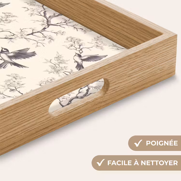 Plateau - Branches - Oiseaux - Beige — 8
