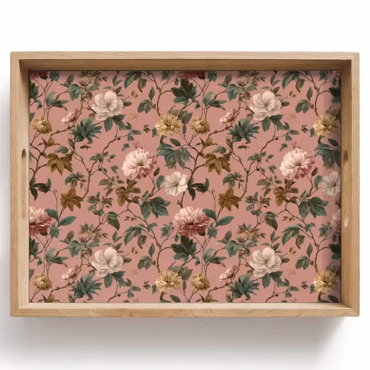 Plateau - Fleurs - Classique - Rose — 1