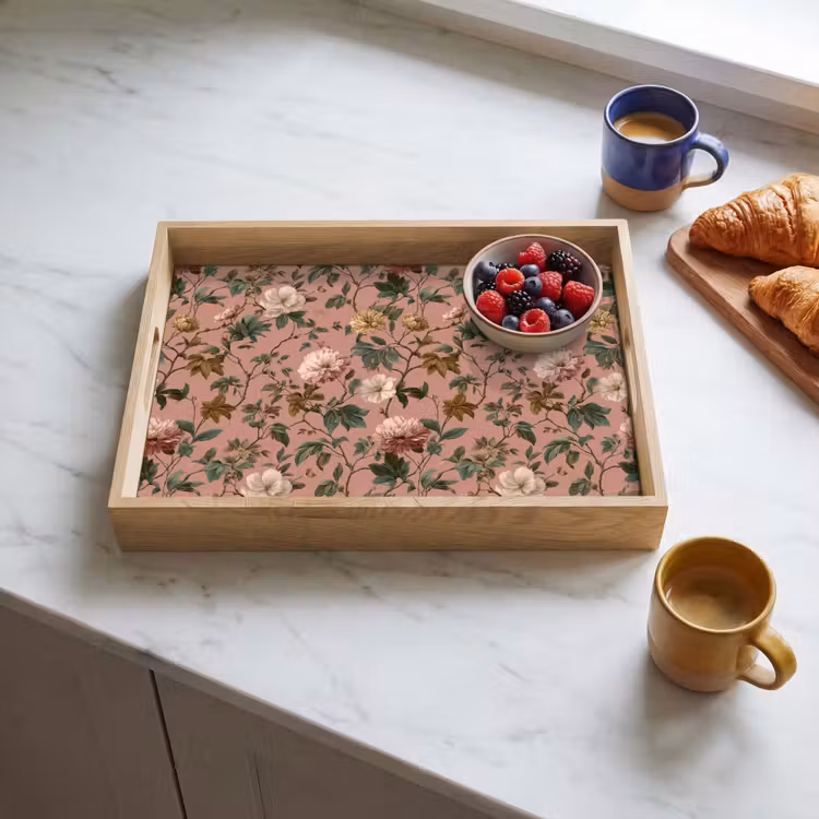 Plateau - Fleurs - Classique - Rose — 3