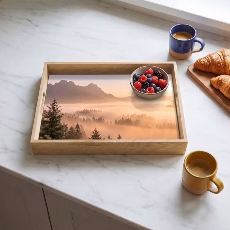 Plateau - Soleil - Brouillard - Montagnes - Arbres — 3