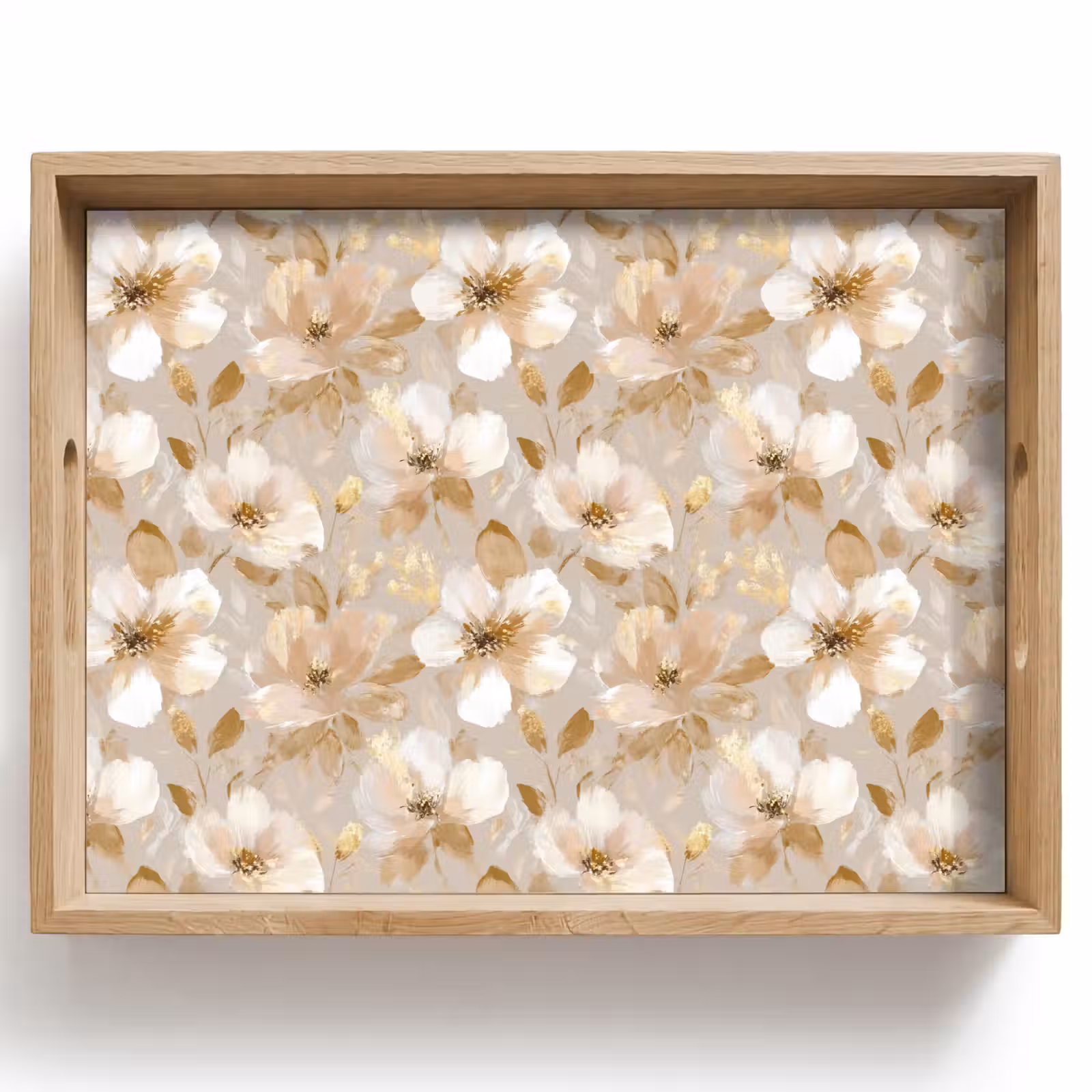 Plateau - Fleurs - artistique - or — 1