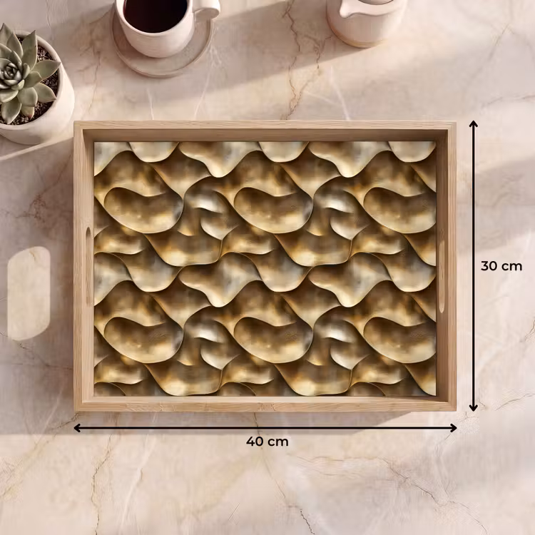 Plateau - Abstrait - Antique - Or — 7
