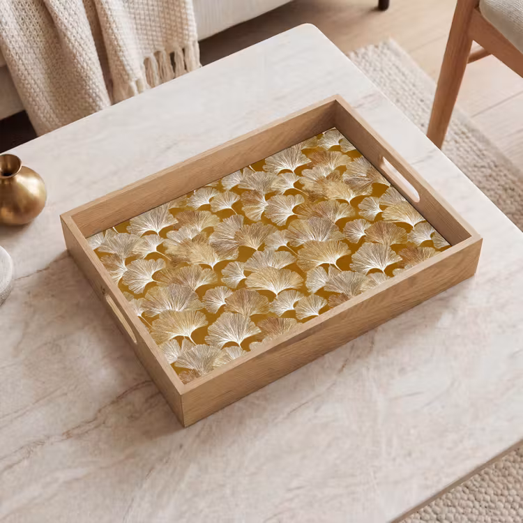 Plateau - Ginkgo - Feuilles - Or — 2