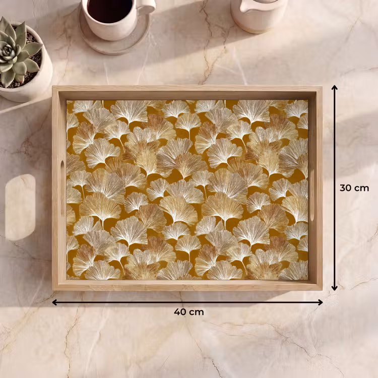 Plateau - Ginkgo - Feuilles - Or — 7