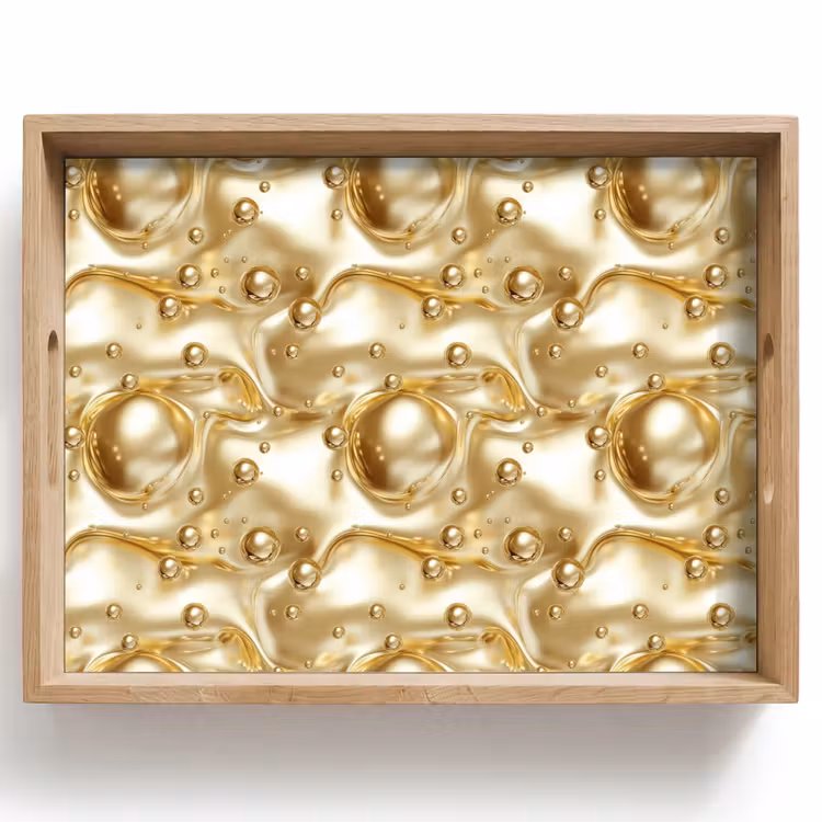 Plateau - Liquide - Gouttes - Or — 1