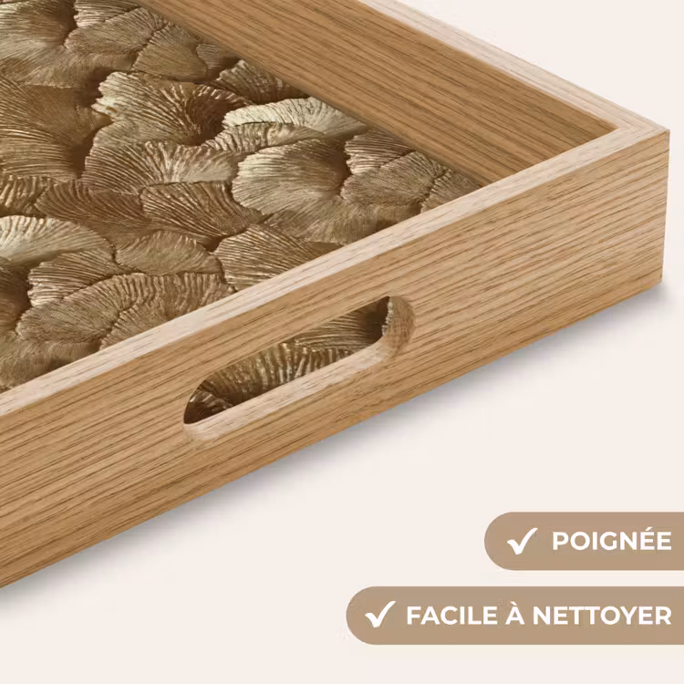 Plateau - Organic - Motif - Feuilles - Or — 8