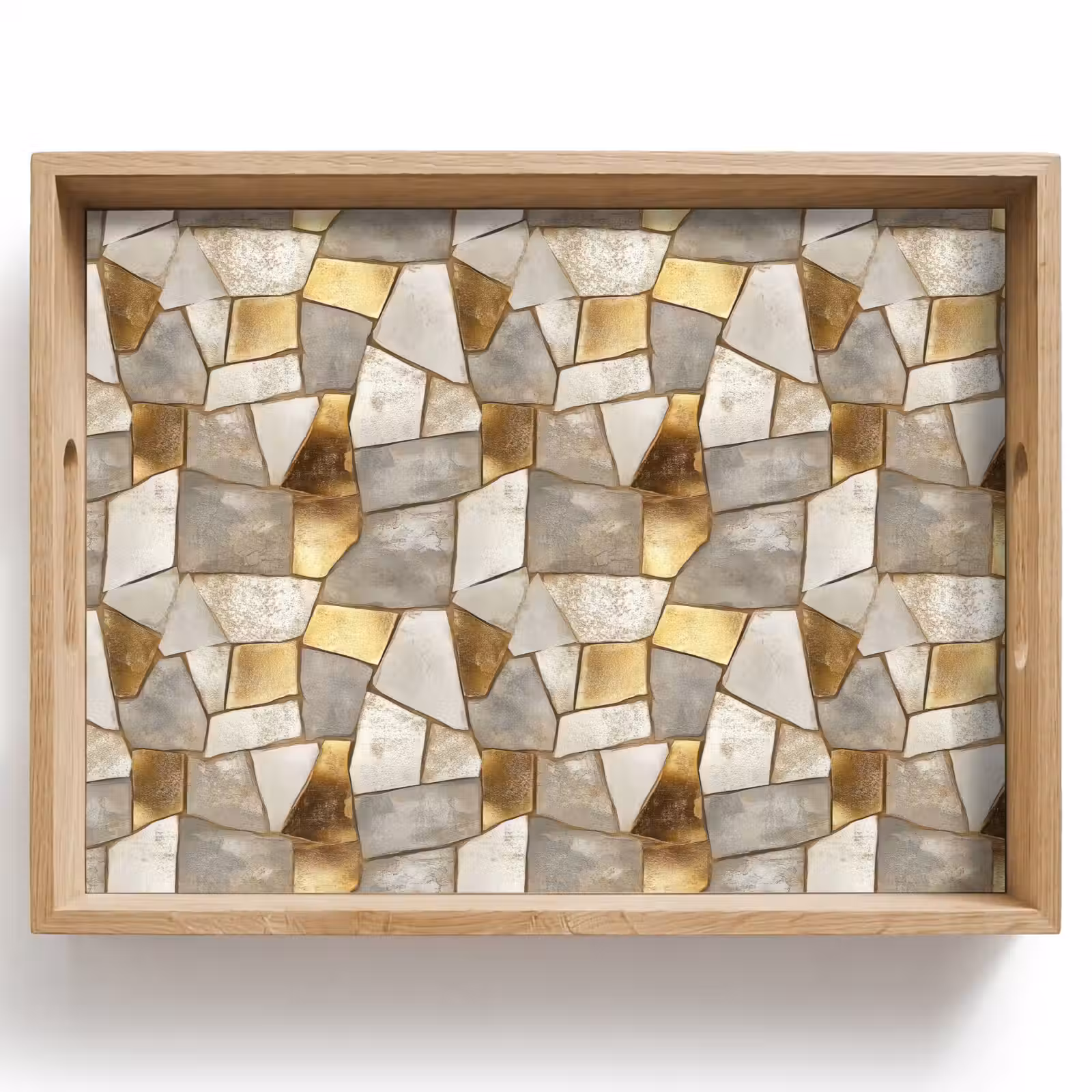 Plateau - Mosaïque - Marbre - Or — 1