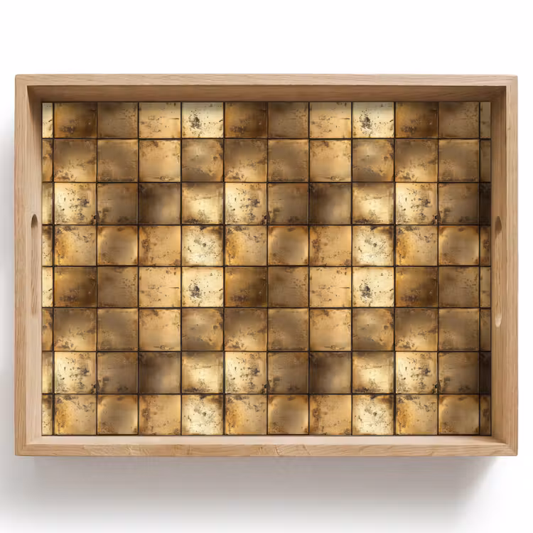 Plateau - Géométrique - Carreaux - Or — 1