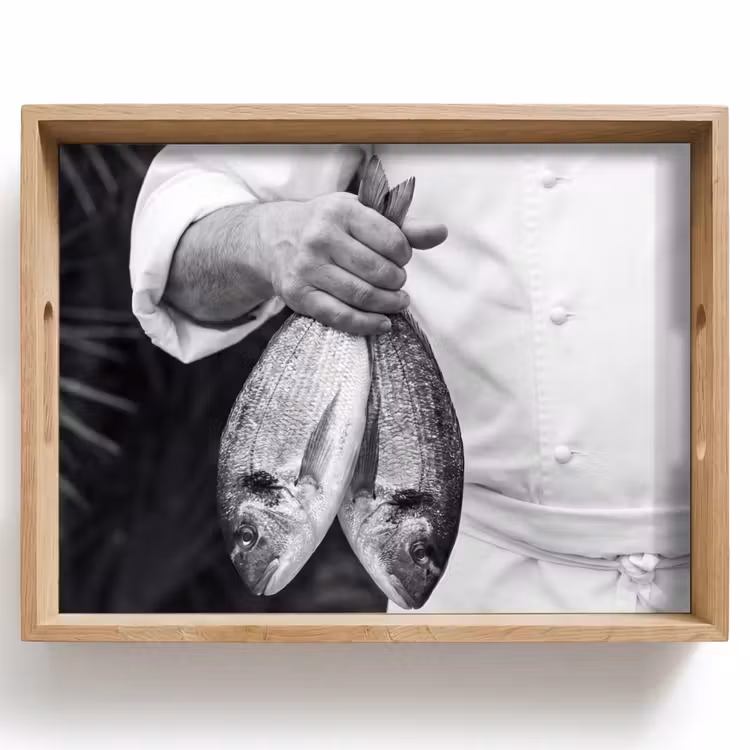Plateau - Pêche - Chef - Noir - Blanc — 1