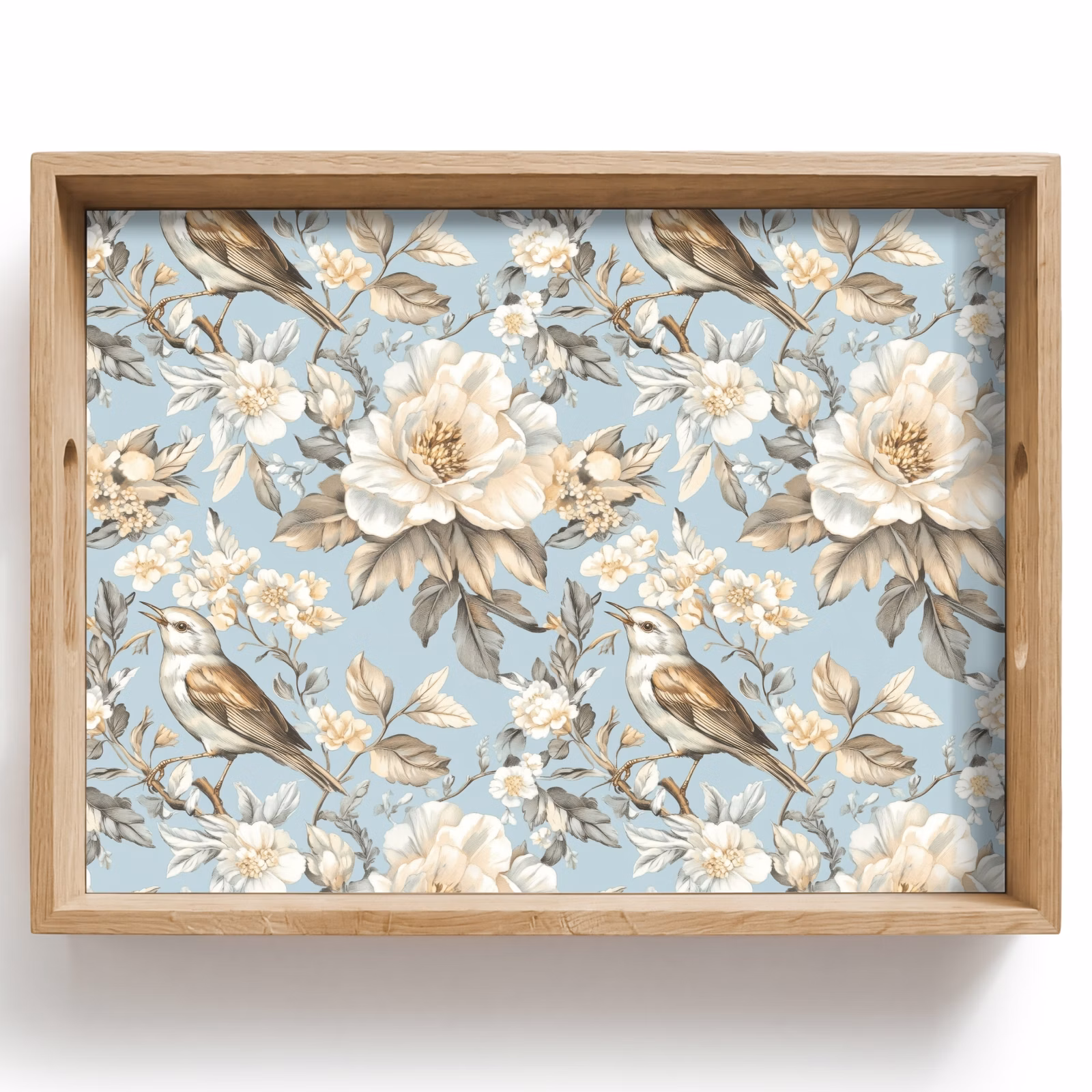 Plateau - Botanique - Oiseau chanteur - Bleu — 1