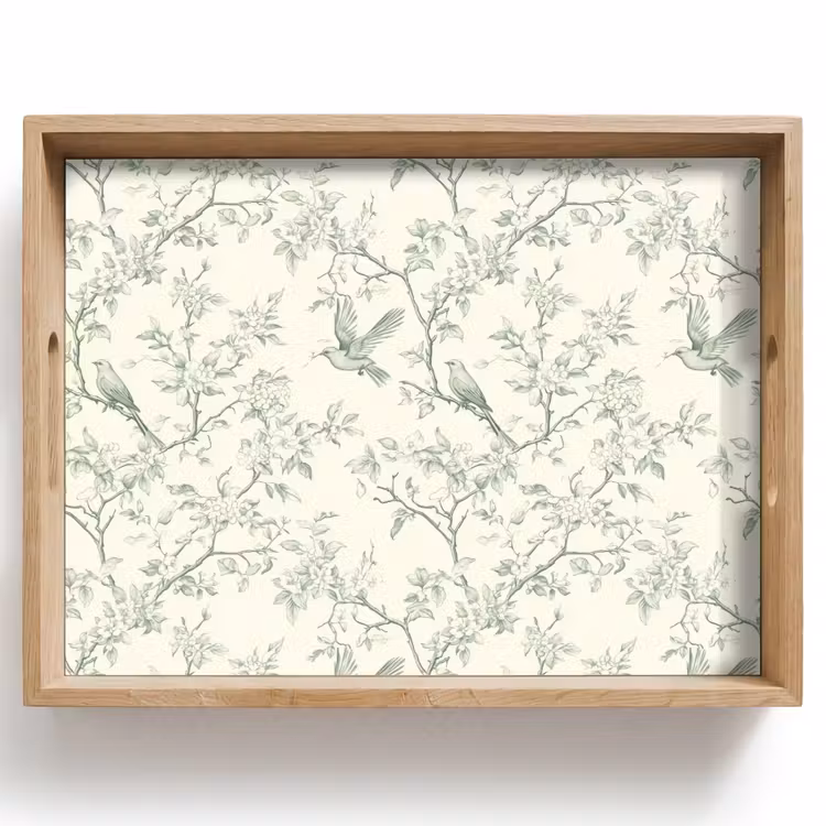 Plateau - Classique - Oiseaux - Vert — 1