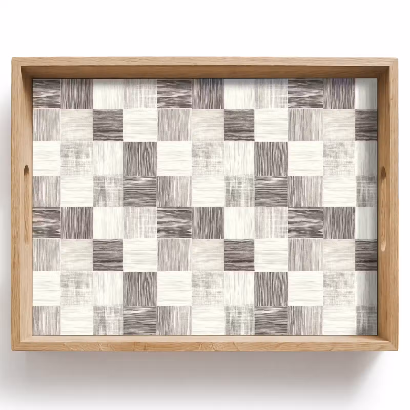 Plateau - Motif - damier - grain de bois — 1