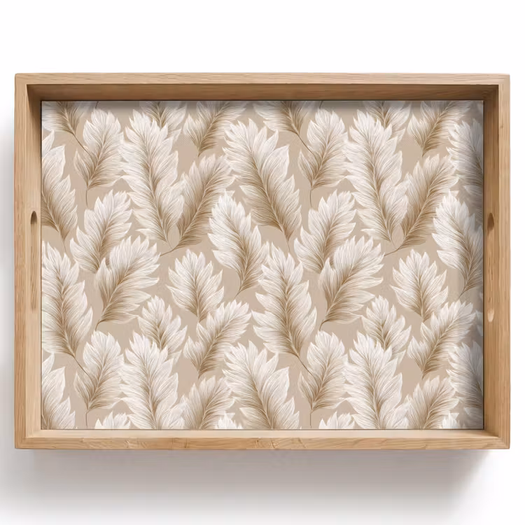 Plateau - Botanique - Motif - Beige — 1