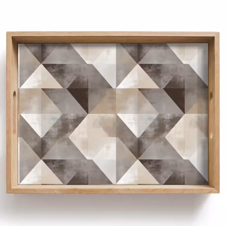 Plateau - Géométrique - Motif - Tons de terre — 1
