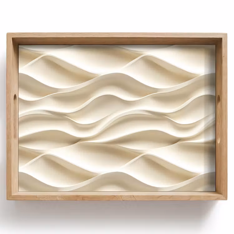 Plateau - Lignes - Ondulées - Crème — 1